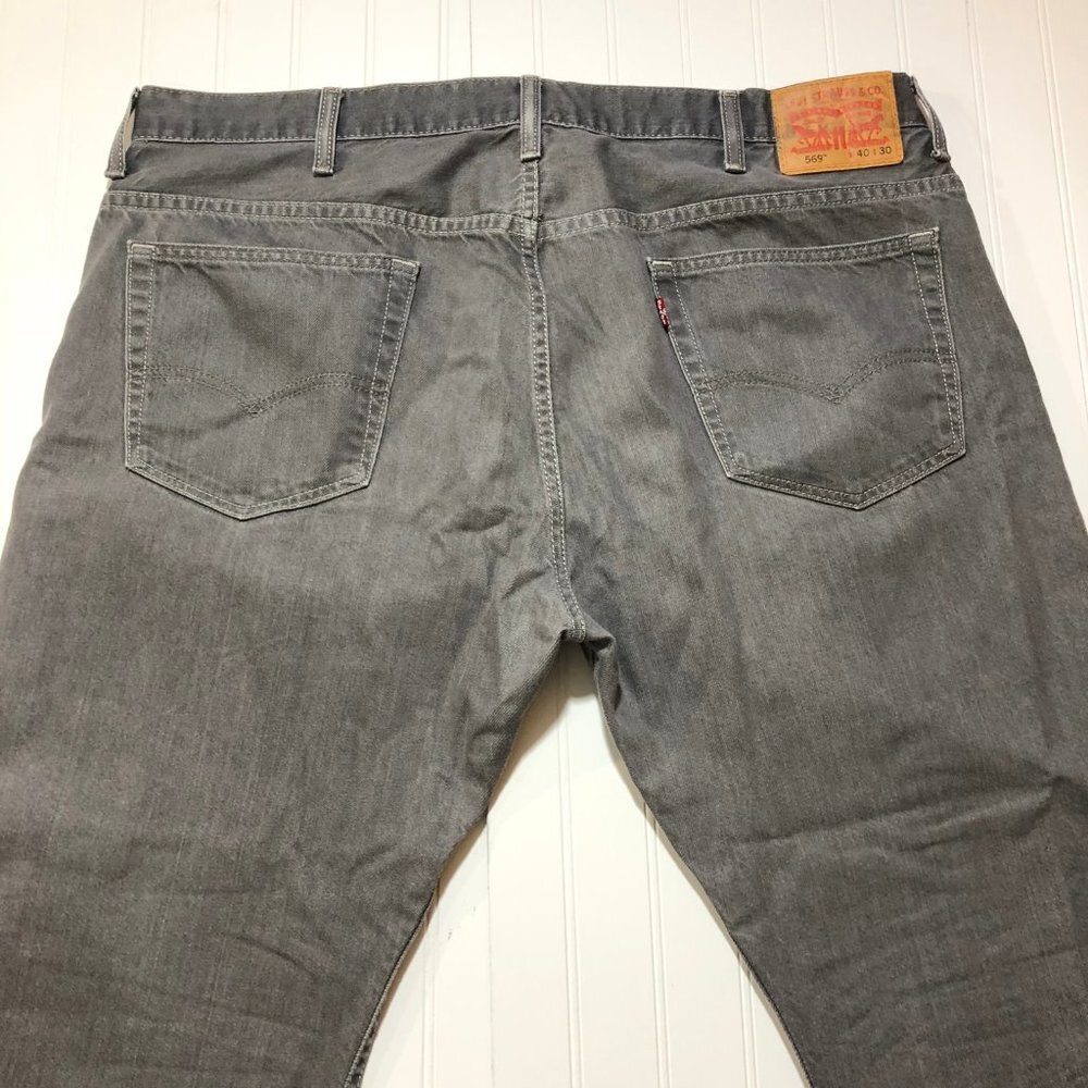 Levis 469 Gray Denim Straight Jeans Size 40 X 30
